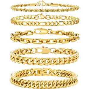 5 Pcs Chain Bracelet for Men